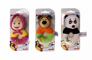 Погремушка плюшевая «Маша и Медведь», 3 вида (Simba, 9301429)